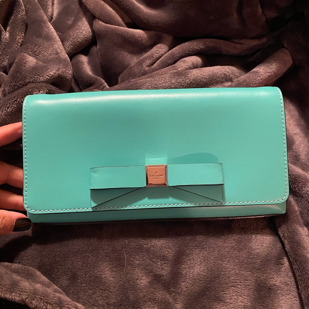 Kate spade aqua/green clutch